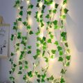 15 feet Green Leaf String Lights Artificial Ivy Vine Fairy Lights Battery Powered. 