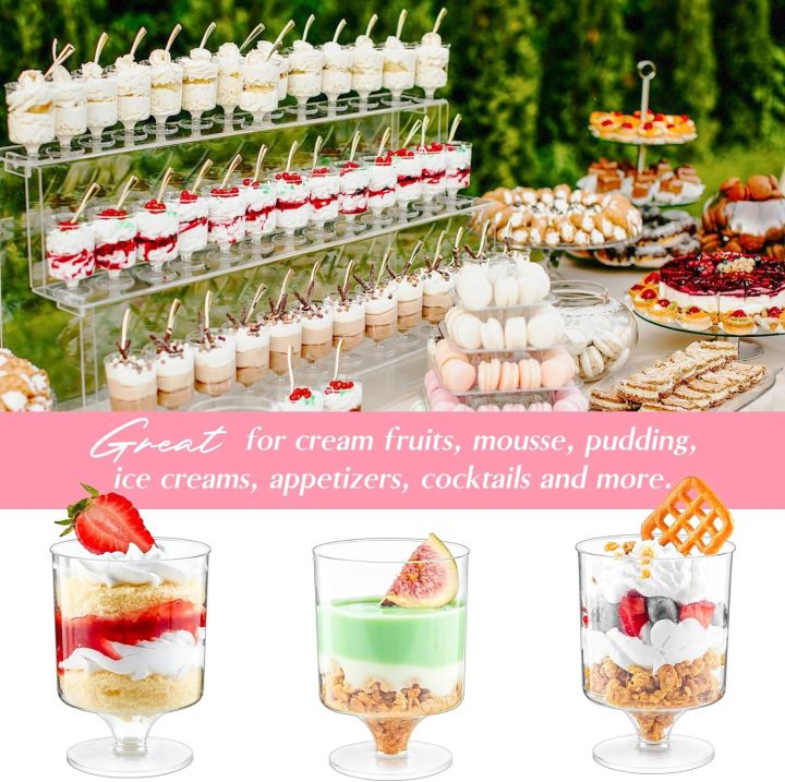 10PCS%205%20oz%20Mini%20Dessert%20Cups%20with%20Spoons%20Small%20Dessert%20Cups%20Plastic%20Footed%20Wine%20Glasses%20for%20Serving%20Trifles,%20Appetizers%20-%20Image%206