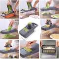 Professional Vegetable Chopper with 12 Functions, Onion and Garlic Dicer, 14-in-1 Multifunctional Food Chopper, Kitchen Vegetable Slicer Cutter, Veggie Chopper with 8 Blades and Container. 