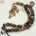 Fancy Sulemani Striped Aqeeq Stone Tasbeeh - Counting Pearls 33 Diameter of Beads 10mm. 