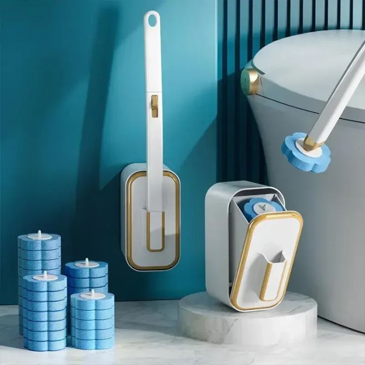 Household bathroom toilet cleaning brush, toilet brush, no need to drill holes, replaceable disposable toilet brush