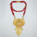 Gold Plated Traditional Alloy Necklace for Women and Girls Medium Size Stylish Party Wear Jewelry. 