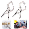 C Clamp weld Clip Woodwork Alloy Steel Pad Wood Work Grip Vise Lock Jaw Swivel Pincer Tong Tenon Locator Hand Tool Fix Plier. 
