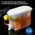 3.5L Large Capacity Cold Water Pitcher and Dispenser for Refrigerators Convenient Faucet Included. 