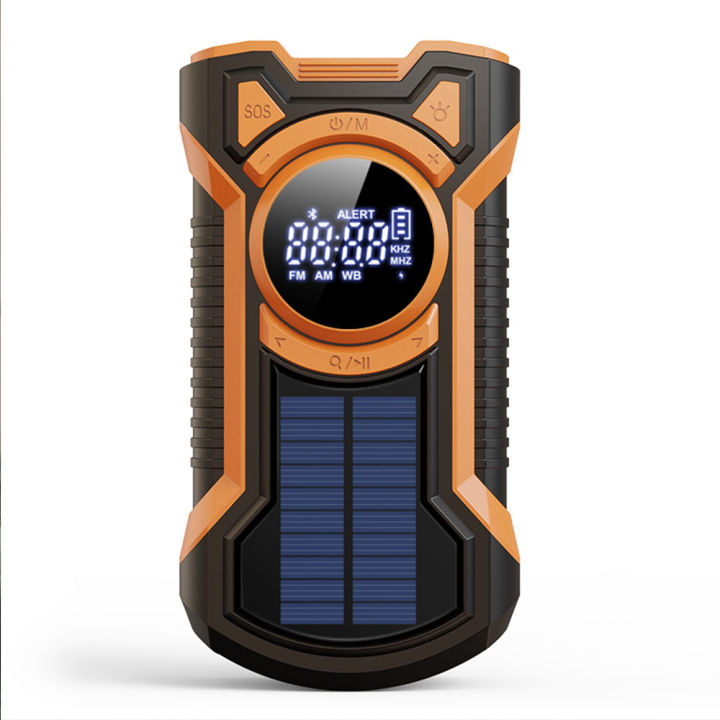 Solar Hand Crank Emergency Radio Weather FM Radio Phone Charger 5000mAh ...