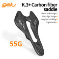 gelu Bicycle Carbon Fiber Saddle Ultralight 55g Hollow Breathable Ergonomics Mtb Road Bicycle Full Carbon Fiber Cushion. 