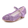 Girls Shoes Children High Heel Glitter Crystal Sandals Fashion Buckle Kids Princess Dance Shoe Student Performance Leather Shoes. 