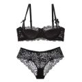 MOYISU French Romantic Lace Comfortable Breathable セクシー Tushy Slim Bra Collection Pure Desire Girls Push Beautiful Underwear SET. 