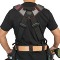MELOTOUGH Gel Construction Work Suspender Tool Belt Suspenders with Gel Shoulder Pad Detachable Phone Holder. 
