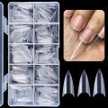 500pc/Box Half Cover Stiletto Fake Nails Acrylic Clear Short French Artificial Press On False Nail Tips DIY Manicure Salon Tools. 