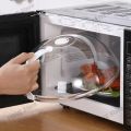 The Third Generation Microwave Splash Cover Thickened Transparent Splash-proof Cover with Handle BPA-free Plate Food Cover. 