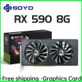 SOYO AMD RX 590 8GB Placa De Video Gaming Graphics Card GDDR5 256Bit PCI Express 3.0 ×16 6Pin Radeon GPU rx590 Series.