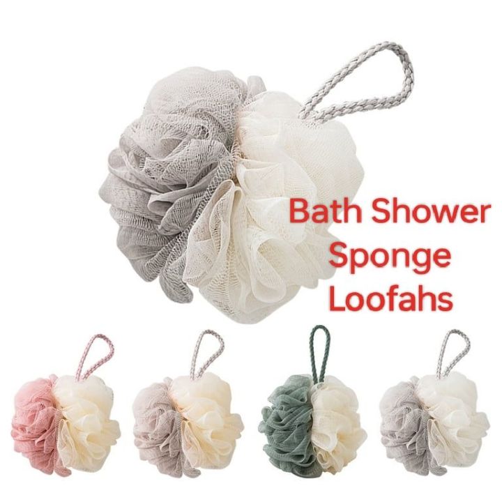 Shower Loofahs Bath Sponges  Bath Scrunchies Mesh Pouf Exfoliating Loofa for Body Washing Showering