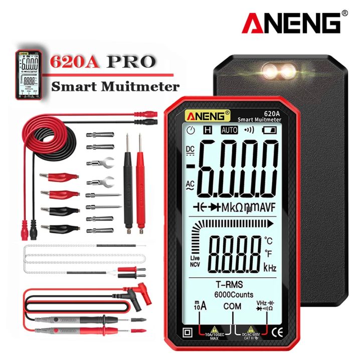 Smart Multimeter Tester 6000 Count 620A AC/DC Voltage Tester Current ...