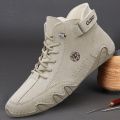 Men's Genuine Leather Shoes Ankle Boots 2023 Men Sneakers Outdoor Light Lace-Up Casual Shoes Fashion Loafers Winter Warm Boots.