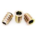10/20pcs Metal Embedded Insert Nut E-Nut M4 M5 M6 M8 Hexagon Hex Socket Allen Head for Wood Furniture Inside and Outside Thread. 