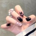 12pcs/24pcs Korean Style Fake Nail Tips Set | Multiple Designs | With Double-Sided Nail Glue Stickers. 