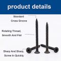 Screws Cross Flat Head Wood Black Screws pack of 100pcs 2x8 size. 