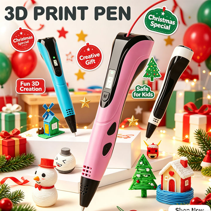 NEW%203D%20Printing%20Pen%203d%20Pen%20Set%20for%20Kids%20Chidren%20Child's%20Birthday%20Christmas%20Creative%20DIY%20%20LCD%20Display%20with%20PLA%20Filament%20-%20Image%202