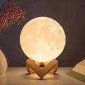 8 cm DIY Planet Lamp Moon Galaxy Night Light Art Painting Graffiti Birthday Gift Bedroom Living Room Decoration (With Stand). 