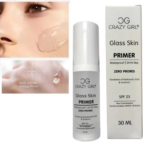 Girl Glass Skin Primer – Waterproof 24Hr Stay, Zero Pores, Hyaluronic ...