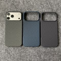 Shockproof Frameless Carbon Fiber Hard Phone Case for IPhone Air 17 16 15 14 Plus 13 12 11 Pro Max Leather Protective  Cover. 