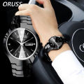 ORUSS Watch Men Quartz Watch for Lovers Luxury Women wristwatch Stainless Steel Waterproof Men's Watches Couple Give Gift. 