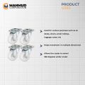 1.5" 4PC Universal Swivel Casters – White PP Nylon Dual Roller Wheels for Platform Trolley & Chair.