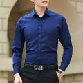 New Plus Size Men Solid Color Business Shirt Fashion Classic Basic Casual Slim White Long Sleeve Shirt Brand Clothes. 