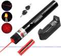 High Power Red Laser Pointer 303 – Red Beam, Rechargeable Battery, Charger & Safety Key Lock. 