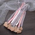 New Crochet Cotton Baby Pacifier Chain Moon Heart Beech Wood Clip For Handmade Baby Nipple Soother Chain Teething Toy. 