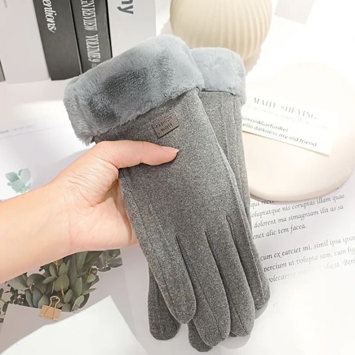 Women%20Winter%20Thick%20Plush%20Gloves%20Fashion%20Warm%20Suede%20Outdoor%20Guantes%20Lady%20Touchscreen%20Driving%20Gloves%20Sports%20Cycling%20Mittens%20-%20Image%203