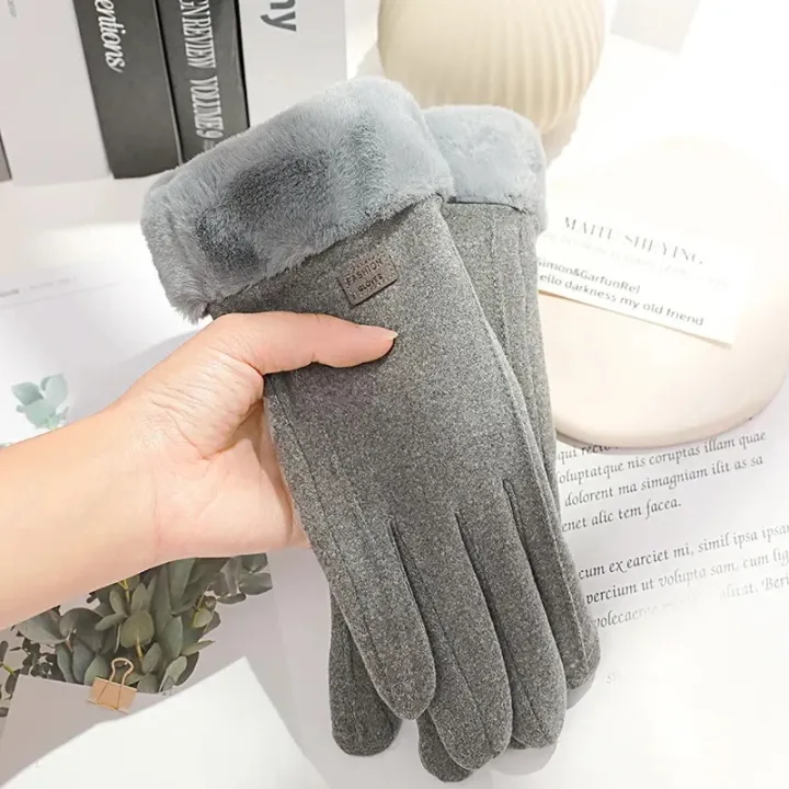 Women%20Winter%20Thick%20Plush%20Gloves%20Fashion%20Warm%20Suede%20Outdoor%20Guantes%20Lady%20Touchscreen%20Driving%20Gloves%20Sports%20Cycling%20Mittens%20-%20Image%203