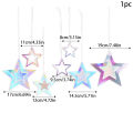 Iridescent Paper Star Garland Banner Laser Silver Flag Hanging Decor Birthday Party Pendant Baby Shower Wedding Streamer Decor.