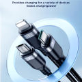 JoyRoom S-A18 3-in-1 Fast Charging and Data Cable – USB-A to Lightning, Type-C, and Micro, 3.5A. 