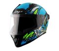 Vega Bolt Bunny Black Neon Blue Helmet. 