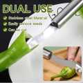 Stainless Steel Pepper Press Tool Serrated Edges Seed Core Remover, good quality product for kitchen items. 