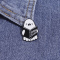 Cartoon Ghost Boo Enamel Pins Human Stories Book Creative Brooches Halloween Backpack Clothes Lapel Badge Gift for Kids Friends.
