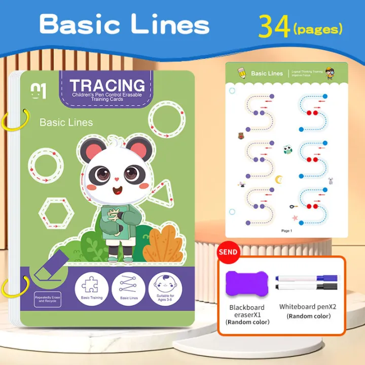 34-Page%20Reusable%20Children's%20Practice%20Book%20Set%20with%20Erasable%20Pen%20-%20Early%20Learning%20of%20Writing%20and%20Drawing%20Skills,%20Educational%20Books%20for%20Pen%20Control%20Training,%20Innovative%20Learning%20-%20Perfect%20Choice%20for%20Christmas%20and%20Birthday%20%20-%20Image%203