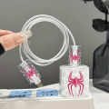 1Set Charger Spider Case For IPhone 18W 20W Transparent Data Wire Winder Cable Protectors Port Breakproof Protectio.