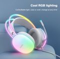 WESTPOINT Gaming Headphones WP-205 USB Headset with Mic, RGB Rainbow Backlit Virtual 7.1 Surround Sound Soft Memory Foam Earmuffs, Wired Headset for PC Laptop Desktop White. 