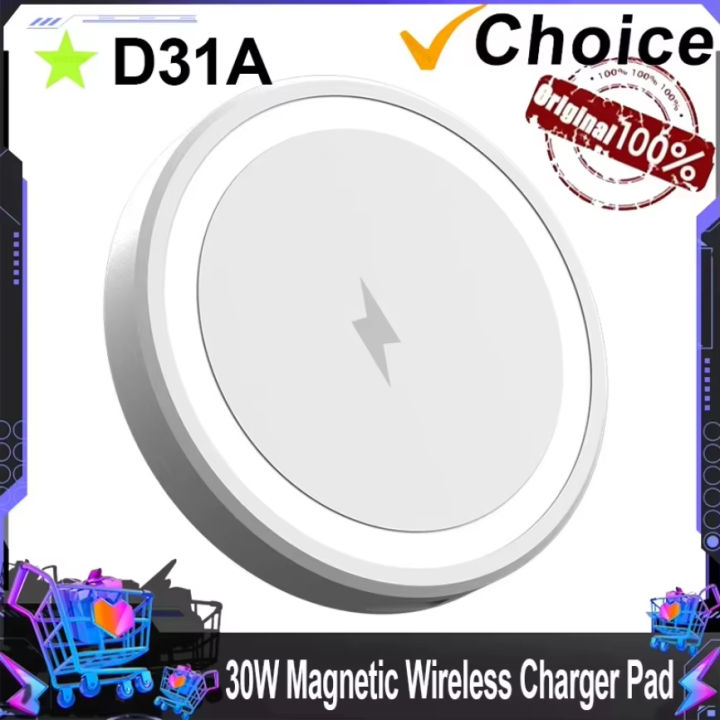 Mini 30W Magnetic Wireless Charger Pad For Magsafe iPhone 17 16 15 14 13 12 Pro Max LED Magnet Fast Charging Phone Stand