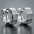 Hip Hop Sparkling Geometry Round Zircon Hypoallergenic Earrings for Men Women Fashion Cool Punk Rock Party Daily Wear Jewelry. 