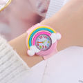 2024 New Rainbow Cloud Printed Silicone Band Children's Watch Girl Cute Cartoon Quartz Watch Kids Watches Boys Girl Watche. 
