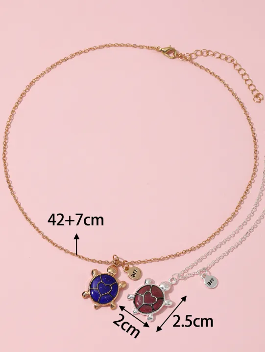 2Pcs/Set%20Cartoon%20Cat%20Butterfly%20Turtle%20Temperature-Sensitive%20Color%20Changing%20Pendants%20Girl%20Children's%20Friendship%20%20Necklace%20-%20Image%206