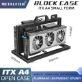 METALFISH ITX A4 Aluminum Open Frame Case, Vertical GPU, 240mm Cooler, Mini-ITX Compatible, DIY Gaming PC.