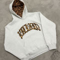 Y2K Trendy High-Quality Cross-Border Leopard Embroidered Casual Sports Men's and Women's Hooded Sweatshirt Pants. 