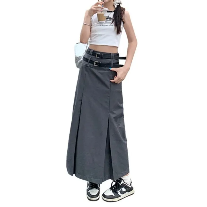 Gray%20Midi%20Pleated%20Skirts%20For%20Women%20Summer%202025%20High%20Waist%20A%20Line%20Maxi%20Zipper%20Skirts%20For%20Office%20Lady%20Long%20Wide%20Skirt%20Woman%20Black%20-%20Image%205