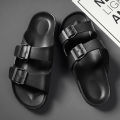 Men's straight line slippers plastic EVA one-time molding waterproof and wear-resistant human functional learning sandals.