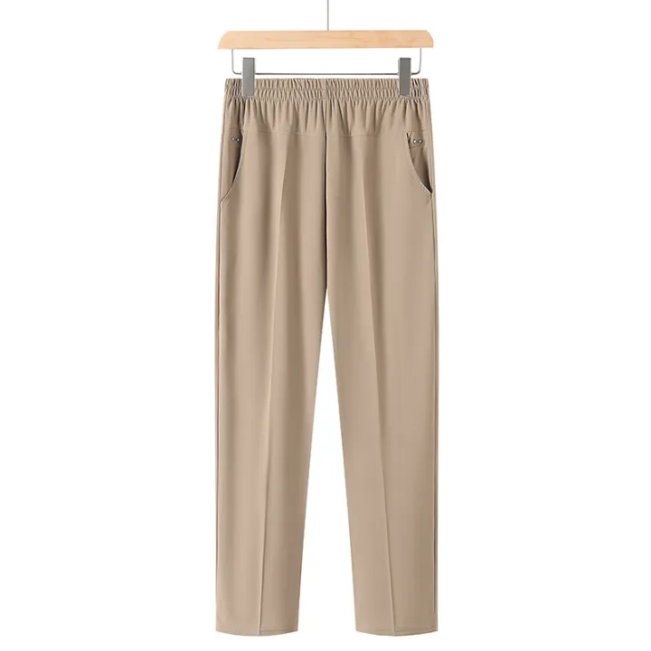 New%20spring%20and%20summer%20Women's%20Pants%20Mom%20Pants%20Elastic%20High%20Waist%20Casual%20Women%20Trousers%20Loose%20Straight%20-%20Image%203
